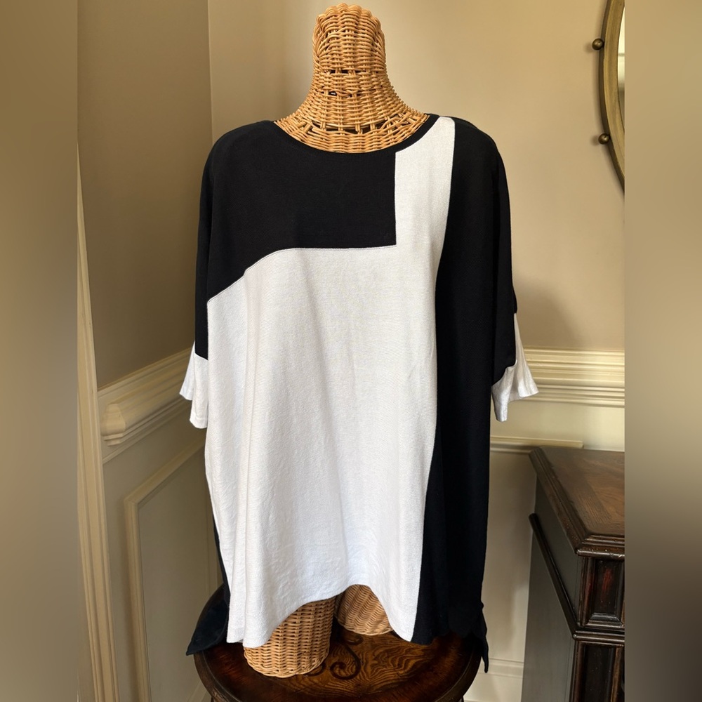 Planet Black & White Colorblock Relaxed Women's Top